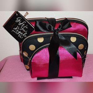 Once Upon a Rose 3 Pc Cosmetic Bag Set